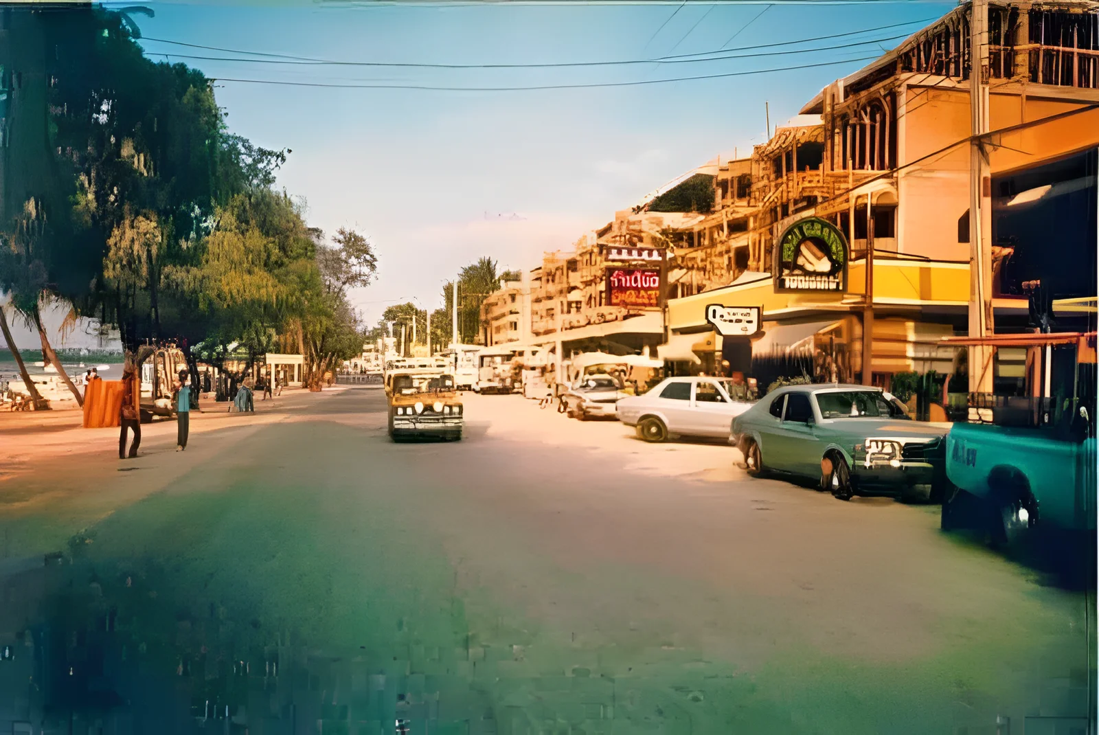 Beach road old photo